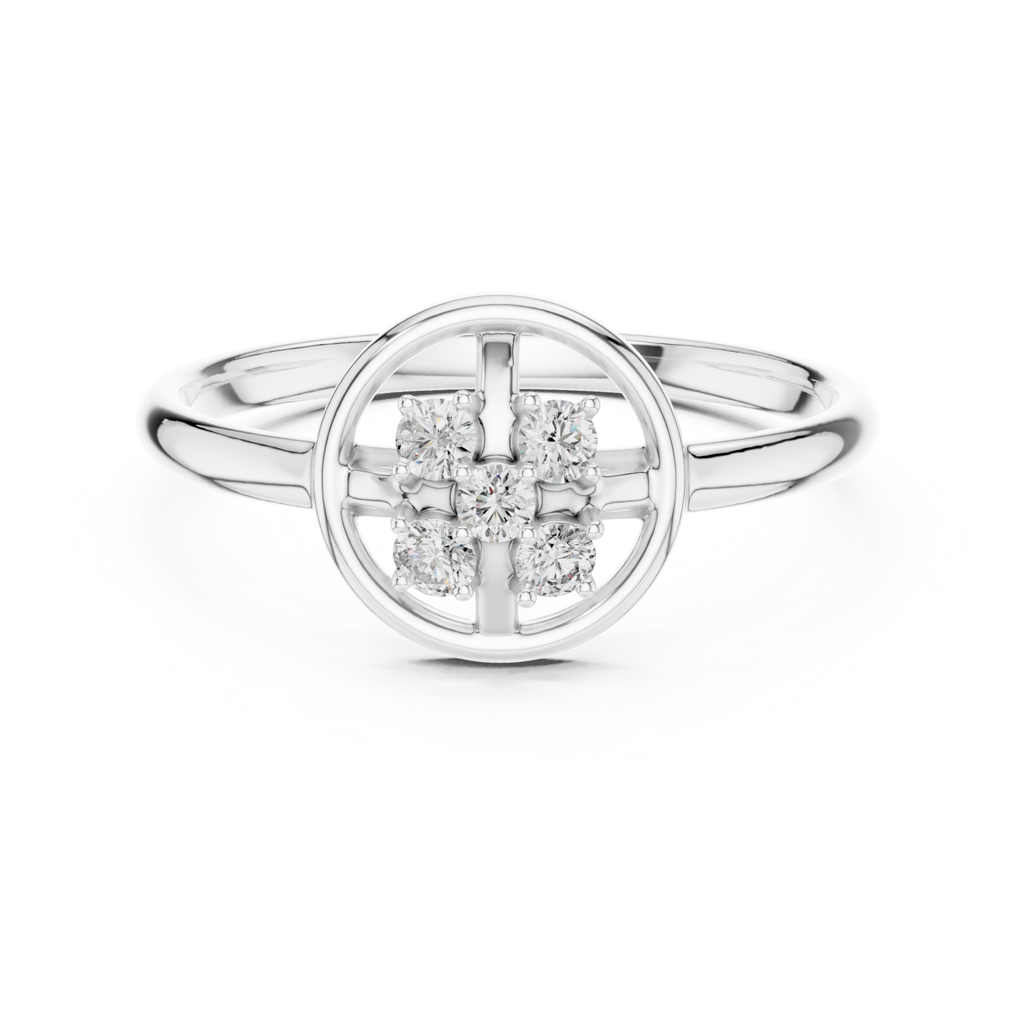 Seraphic Circle Diamond Ring | High Jewelry Silver Gold Plated Atelier | Celestial Minimalist Statement Of Love