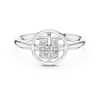 Seraphic Circle Diamond Ring | High Jewelry Silver Gold Plated Atelier | Celestial Minimalist Statement Of Love
