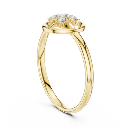 Seraphic Circle Diamond Ring | High Jewelry Silver Gold Plated Atelier | Celestial Minimalist Statement Of Love
