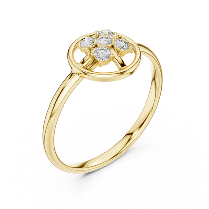 Seraphic Circle Diamond Ring | High Jewelry Silver Gold Plated Atelier | Celestial Minimalist Statement Of Love