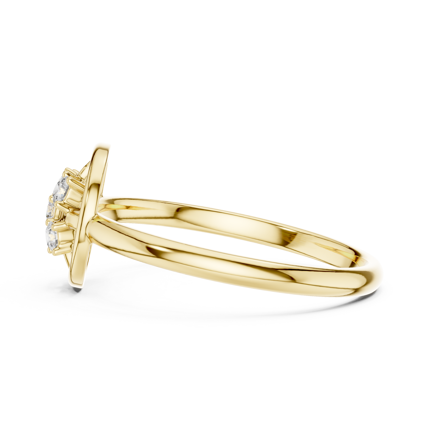 Seraphic Circle Diamond Ring | High Jewelry Silver Gold Plated Atelier | Celestial Minimalist Statement Of Love