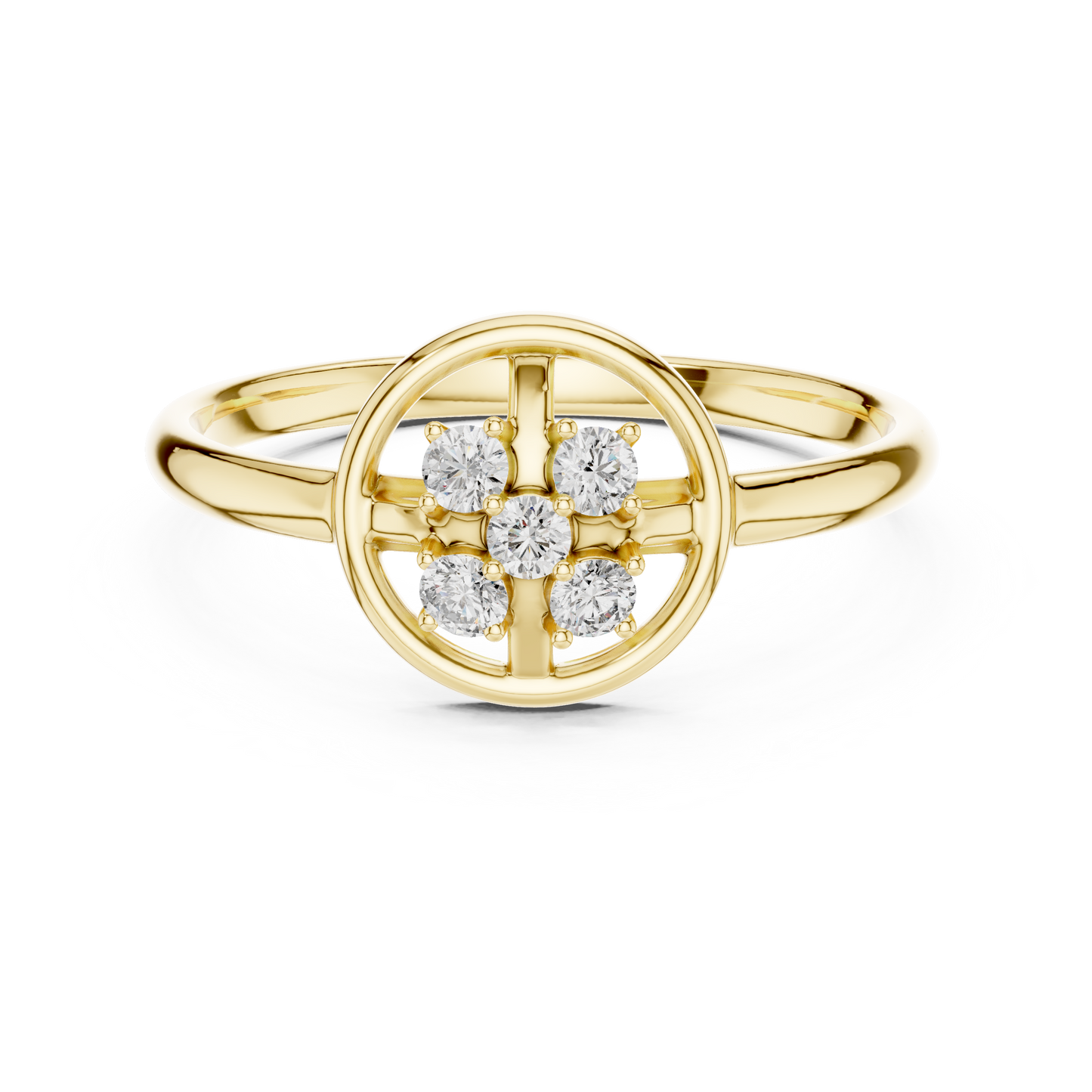 Seraphic Circle Diamond Ring | High Jewelry Silver Gold Plated Atelier | Celestial Minimalist Statement Of Love