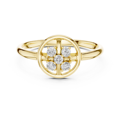Seraphic Circle Diamond Ring | High Jewelry Silver Gold Plated Atelier | Celestial Minimalist Statement Of Love