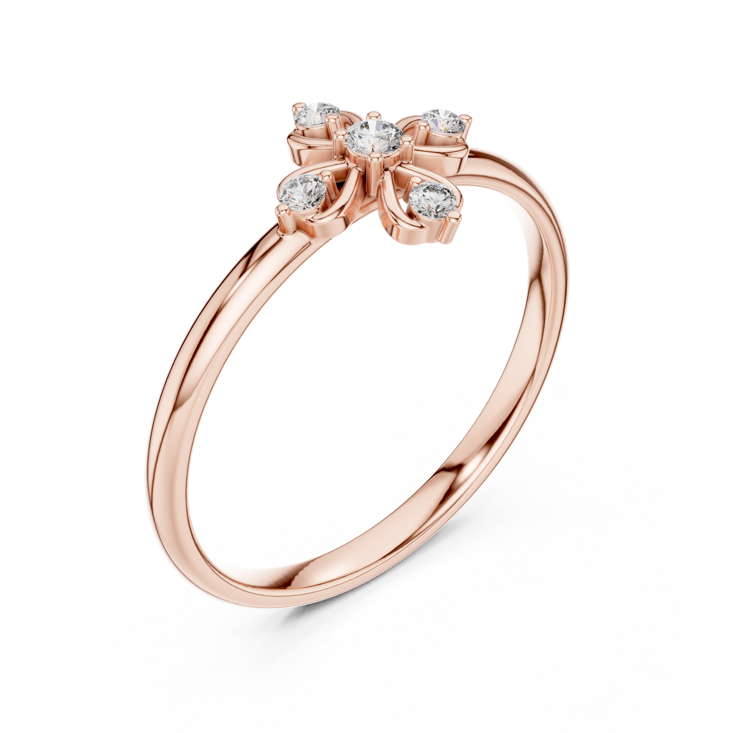 Supreme Floral Diamond | Cross Silver Gold Plated Ring | Next Level Fine Jewelry Masterpiece