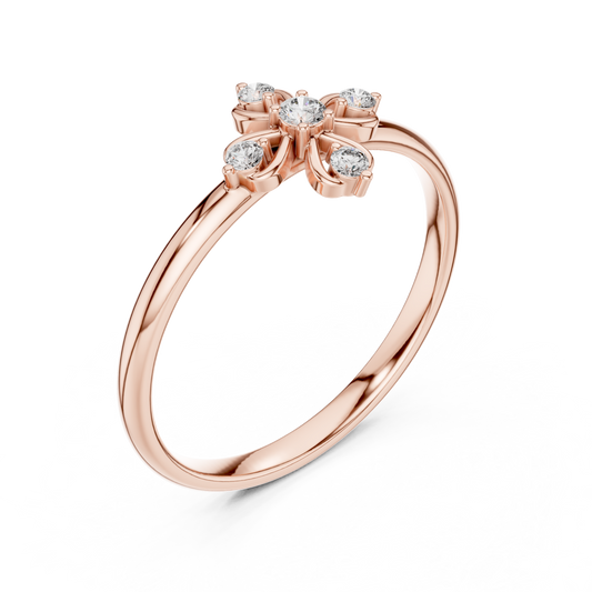 Supreme Floral Diamond | Cross Gold Ring | Next Level Fine Jewelry Masterpiece