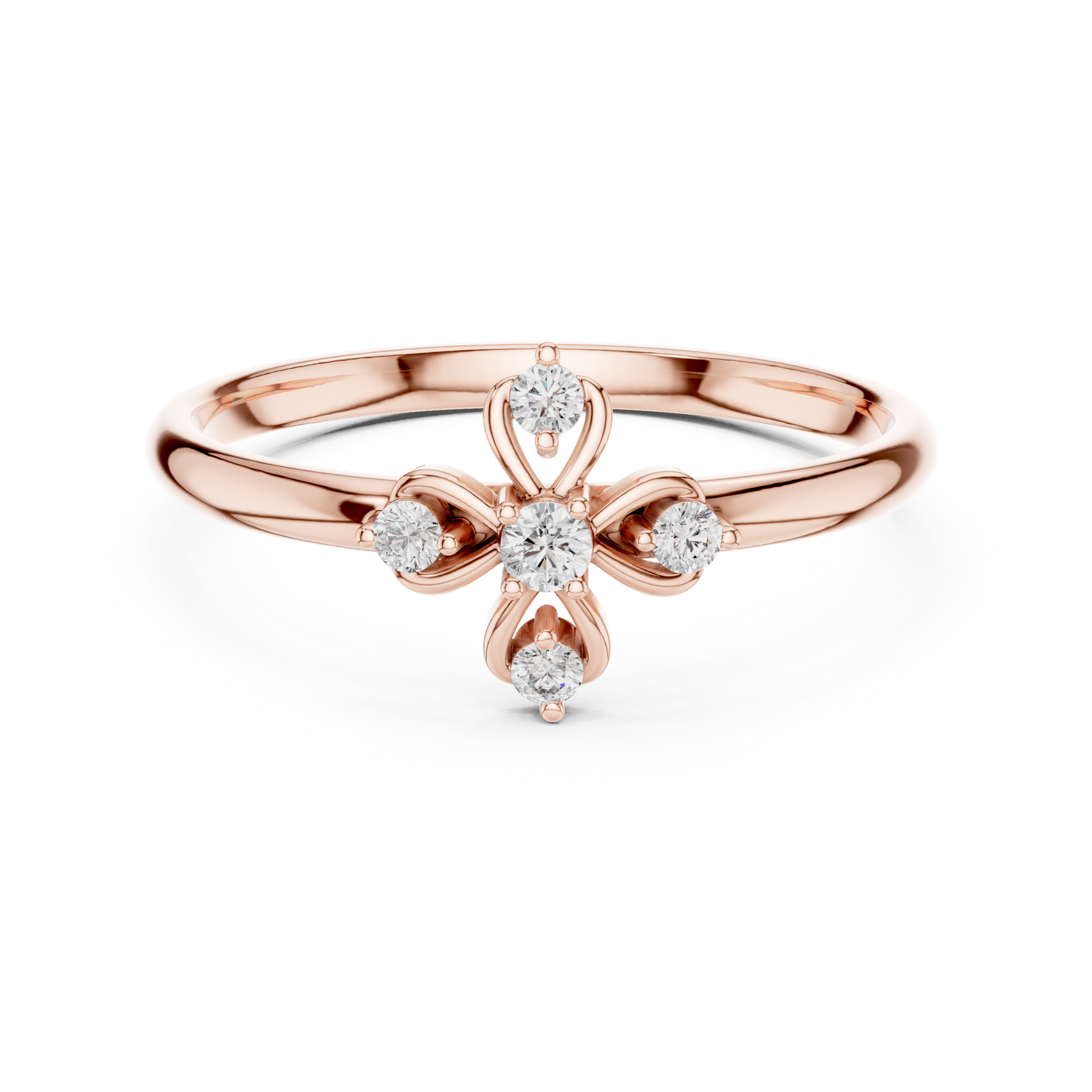 Supreme Floral Diamond | Cross Silver Gold Plated Ring | Next Level Fine Jewelry Masterpiece