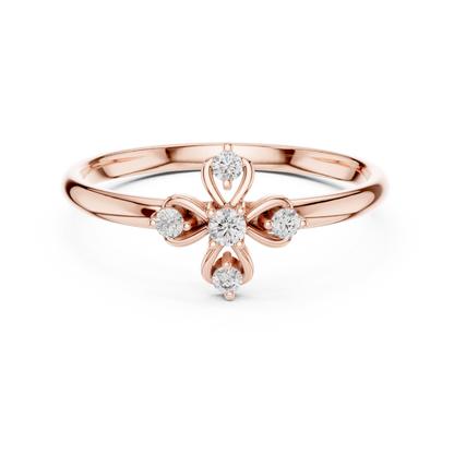 Supreme Floral Diamond | Cross Silver Gold Plated Ring | Next Level Fine Jewelry Masterpiece
