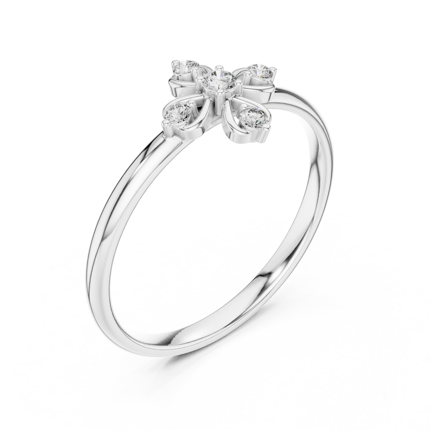 Supreme Floral Diamond | Cross Silver Gold Plated Ring | Next Level Fine Jewelry Masterpiece