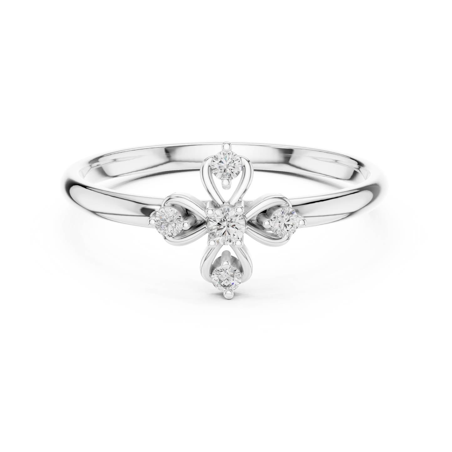 Supreme Floral Diamond | Cross Silver Gold Plated Ring | Next Level Fine Jewelry Masterpiece