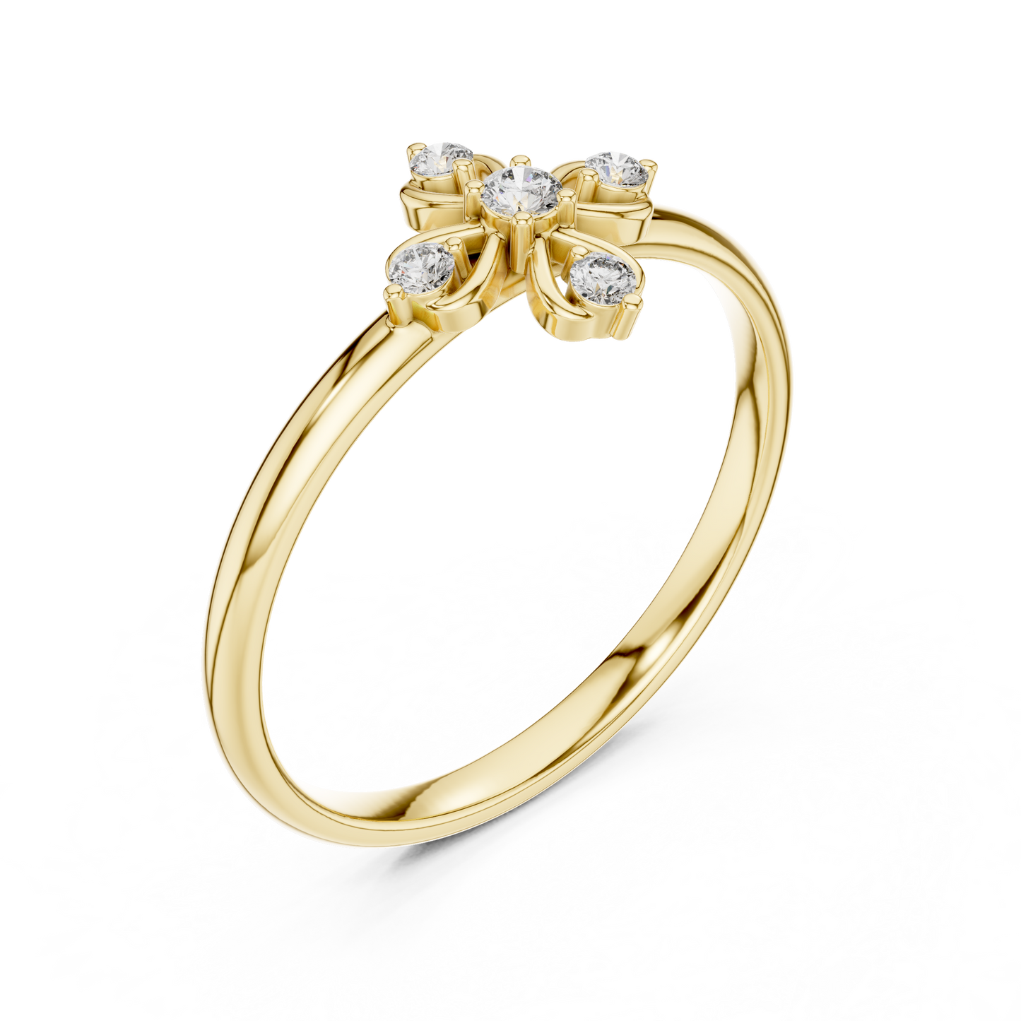 Supreme Floral Diamond | Cross Silver Gold Plated Ring | Next Level Fine Jewelry Masterpiece
