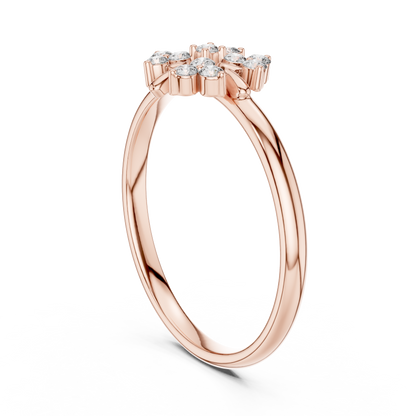 Majestic Bloom Diamond Ring - High Jewelry Floral Setting - Elegant Gold Anniversary Promise Ring