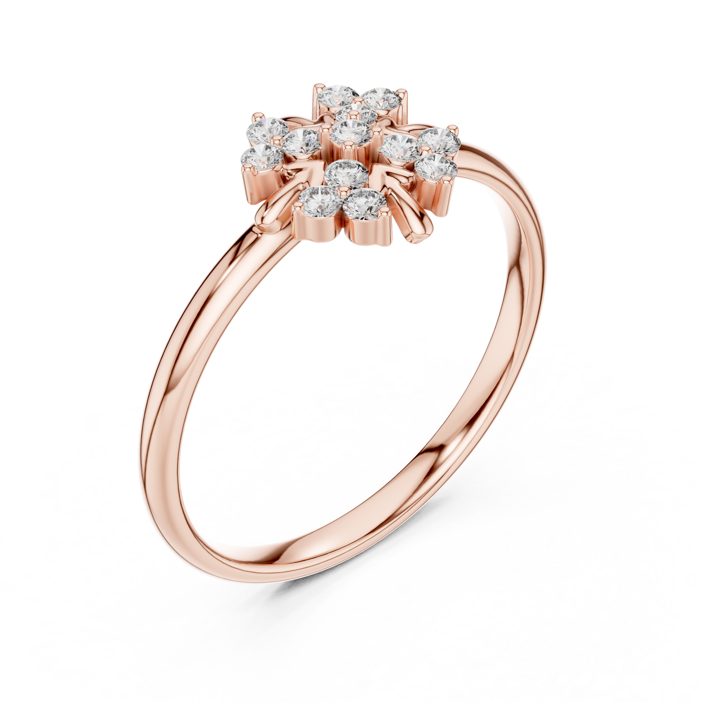 Majestic Bloom Diamond Ring - High Jewelry Floral Setting - Elegant Gold Anniversary Promise Ring