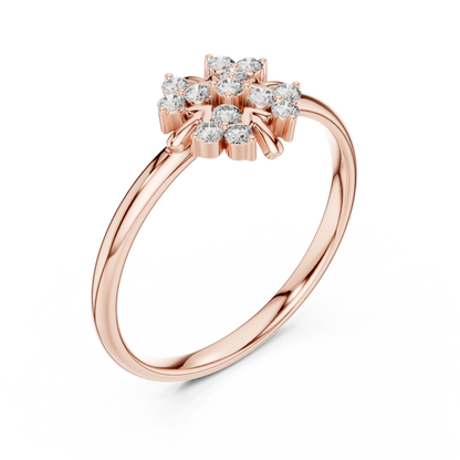 Majestic Bloom Diamond Ring - High Jewelry Floral Setting - Elegant Gold Anniversary Promise Ring