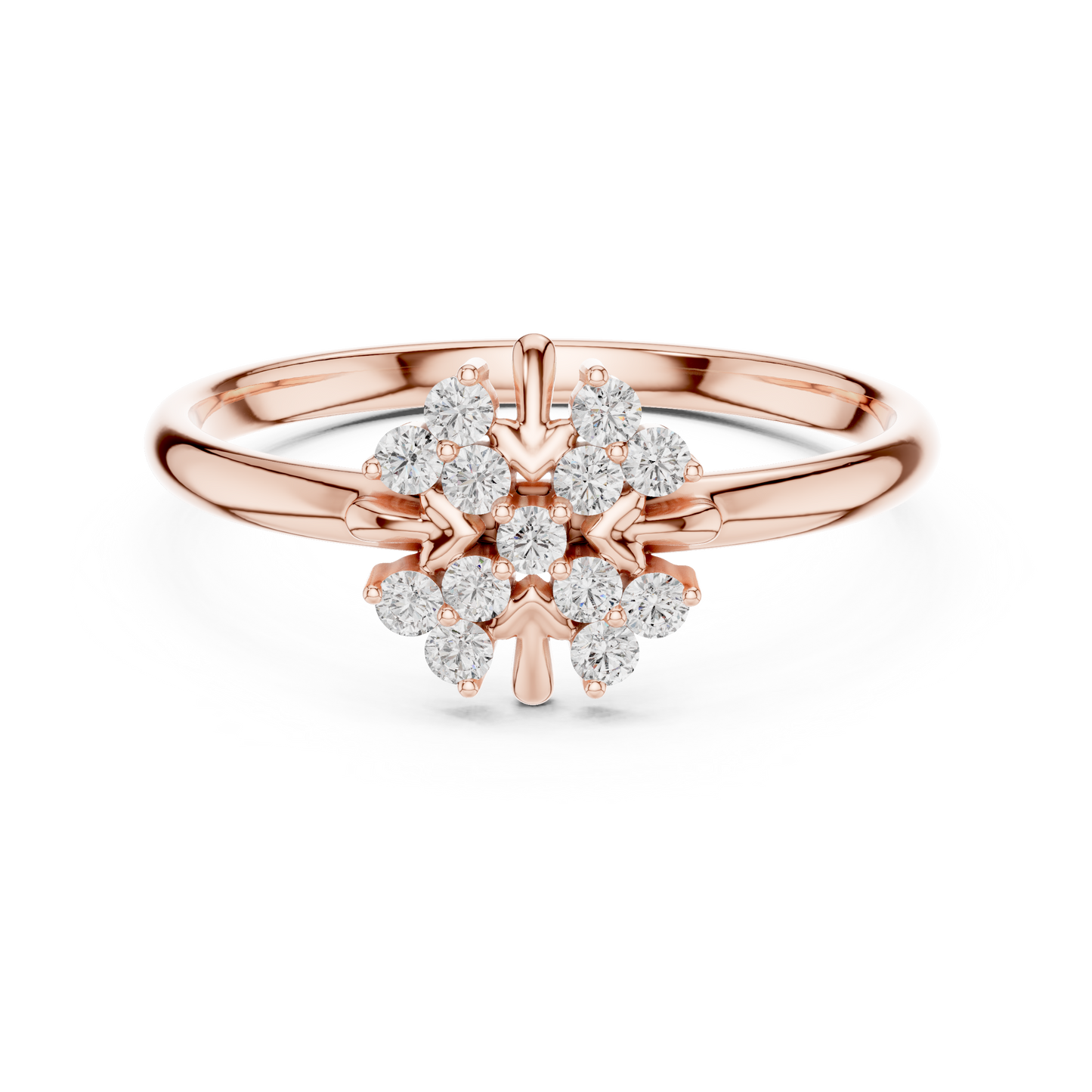 Majestic Bloom Diamond Ring - High Jewelry Floral Setting - Elegant Gold Anniversary Promise Ring