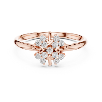 Majestic Bloom Diamond Ring - High Jewelry Floral Setting - Elegant Gold Anniversary Promise Ring