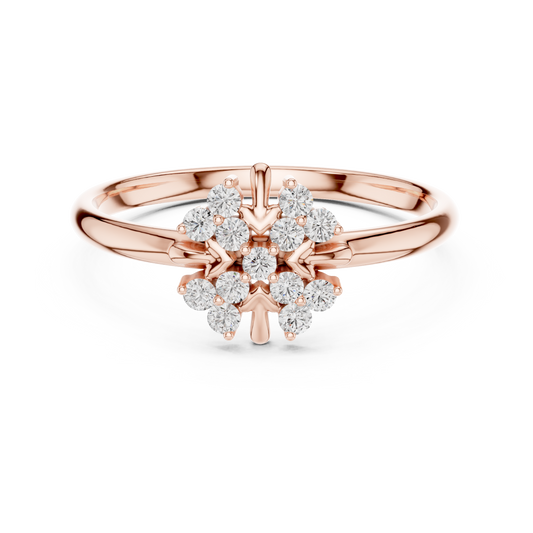 Majestic Bloom Diamond Ring - High Jewelry Floral Setting - Elegant Gold Anniversary Promise Ring