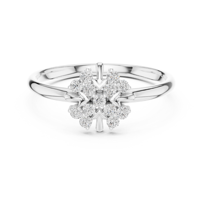 Majestic Bloom Diamond Ring - High Jewelry Floral Setting - Elegant Gold Anniversary Promise Ring