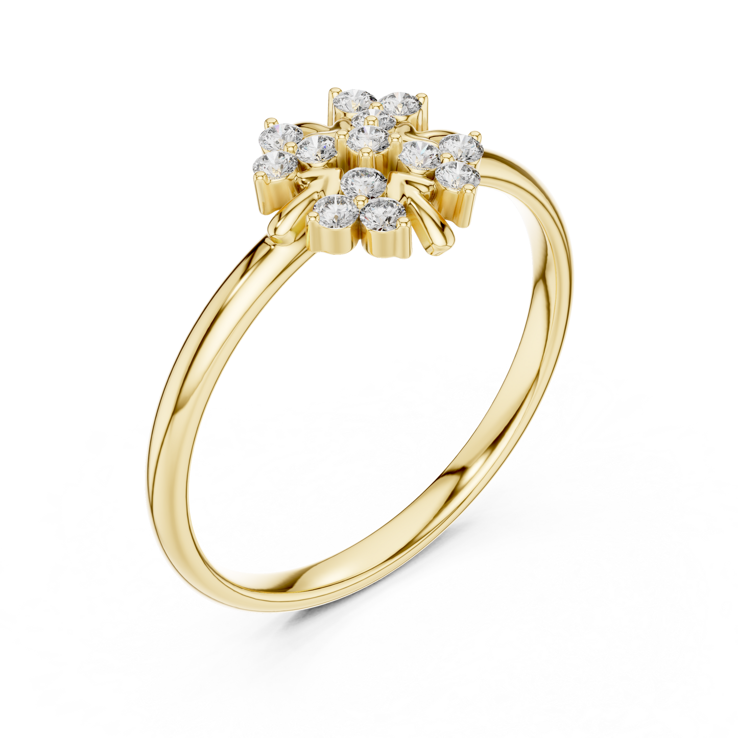 Majestic Bloom Diamond Ring - High Jewelry Floral Setting - Elegant Gold Anniversary Promise Ring
