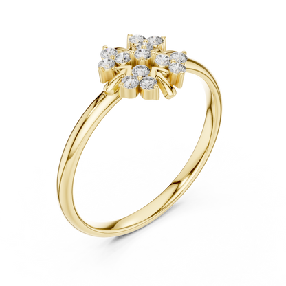 Majestic Bloom Diamond Ring - High Jewelry Floral Setting - Elegant Gold Anniversary Promise Ring