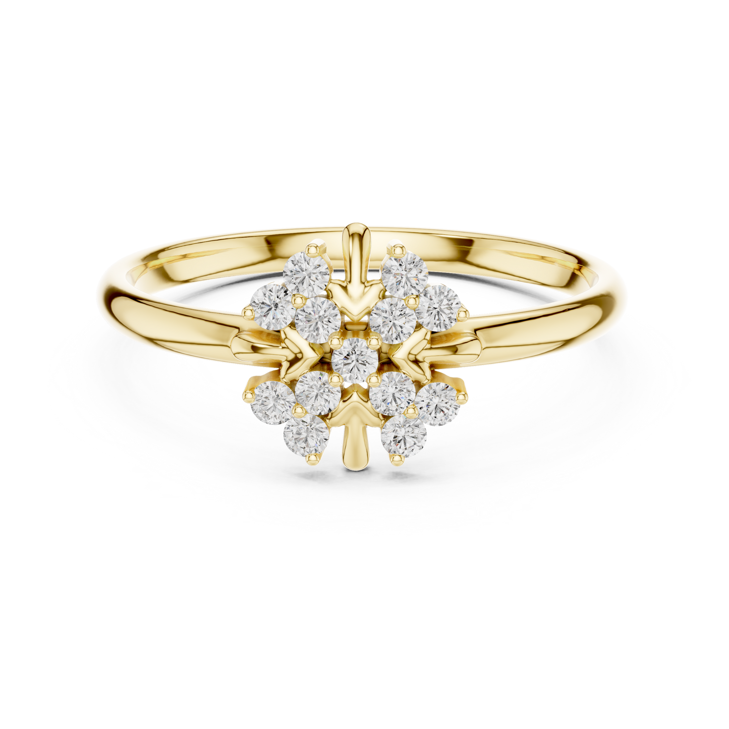 Majestic Bloom Diamond Ring - High Jewelry Floral Setting - Elegant Gold Anniversary Promise Ring