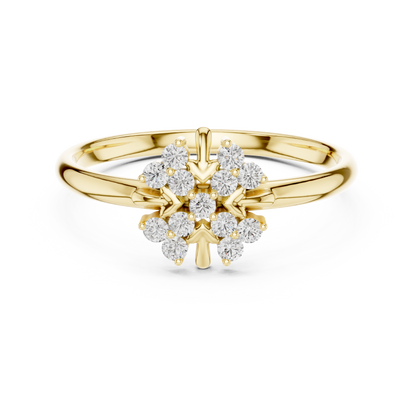 Majestic Bloom Diamond Ring - High Jewelry Floral Setting - Elegant Gold Anniversary Promise Ring