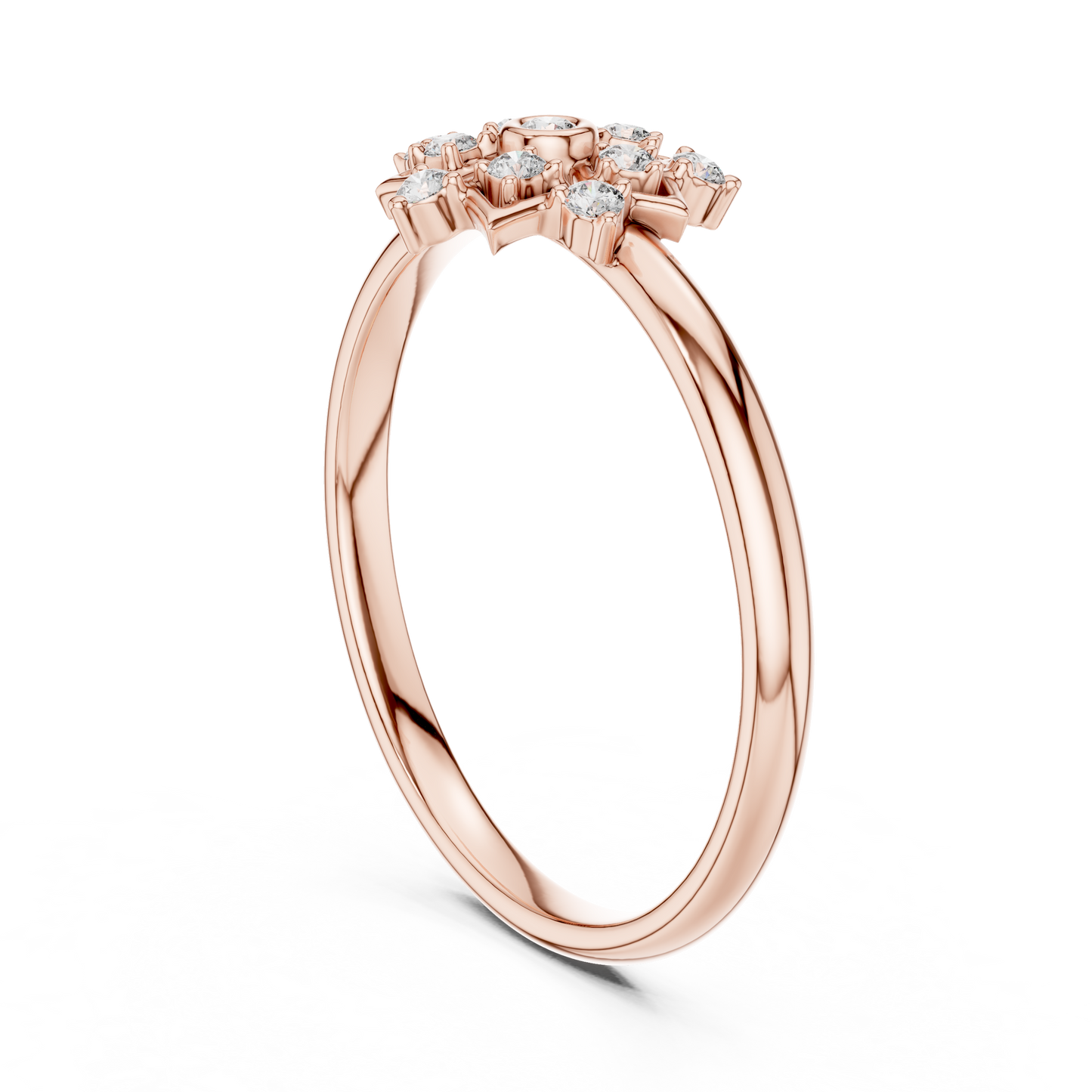 Art Deco Diamond Ring | Floral Star Gold Design | Luxury Engagement Statement Jewelry