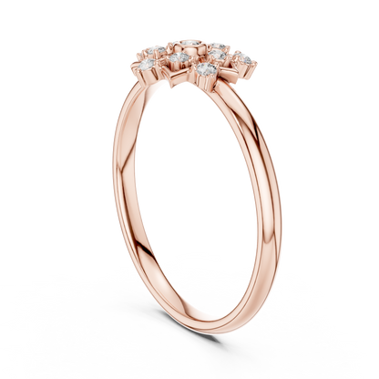 Art Deco Diamond Ring | Floral Star Gold Design | Luxury Engagement Statement Jewelry