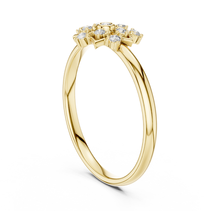 Art Deco Diamond Ring | Floral Star Gold Design | Luxury Engagement Statement Jewelry