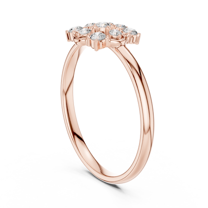 Vintage Style Diamond Ring | Floral Cluster Gold Setting | Luxury Handmade Jewelry For Her