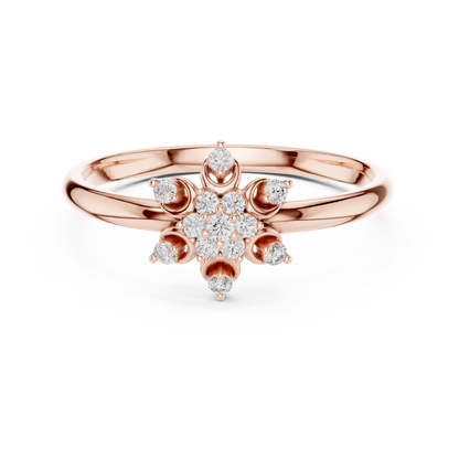 Delicate Flower Diamond | Minimal 925 Sterling Silver Ring | Timeless Bridal Promise Jewelry Design (Copy)