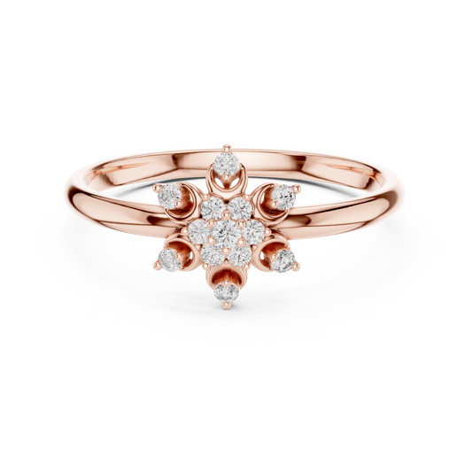 Delicate Flower Diamond | Minimal 925 Sterling Silver Ring | Timeless Bridal Promise Jewelry Design (Copy)