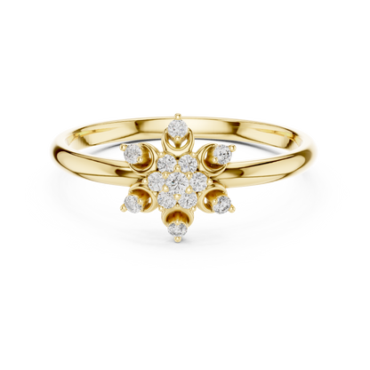 Delicate Flower Diamond | Minimal 925 Sterling Silver Ring | Timeless Bridal Promise Jewelry Design (Copy)