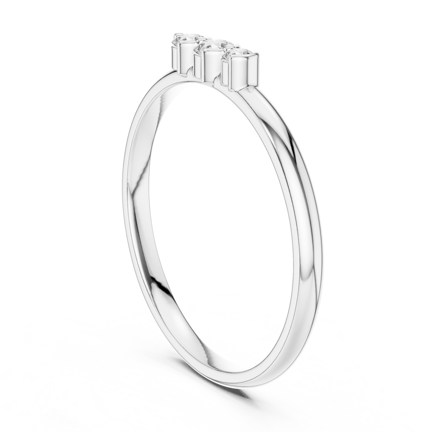 Sophisticated Three Stone Ring - Elegant Gold Diamond Style - Graceful Sparkle For Modern Women