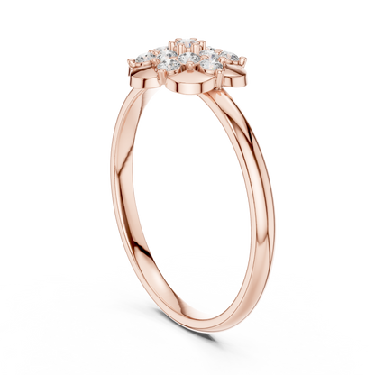 Statement Floral Diamond Ring | High End Silver Gold Plated Jewelry | Designed For Royal Look