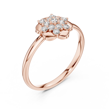 Statement Floral Diamond Ring | High End Silver Gold Plated Jewelry | Designed For Royal Look