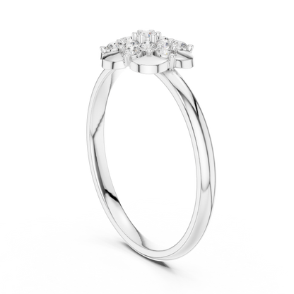 Statement Floral Diamond Ring | High End Silver Gold Plated Jewelry | Designed For Royal Look