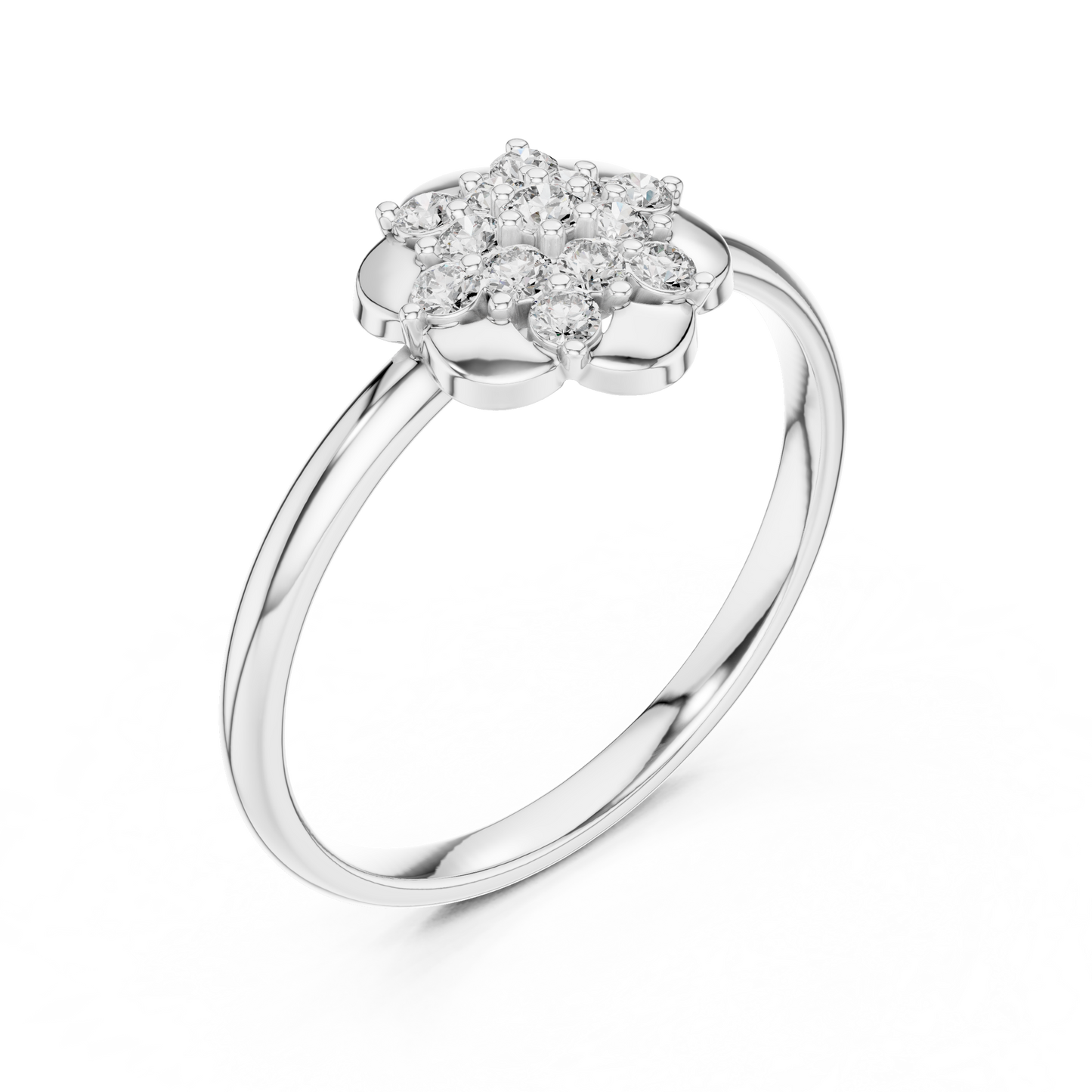Statement Floral Diamond Ring | High End Silver Gold Plated Jewelry | Designed For Royal Look