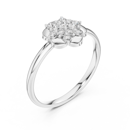 Statement Floral Diamond Ring | High End Silver Gold Plated Jewelry | Designed For Royal Look