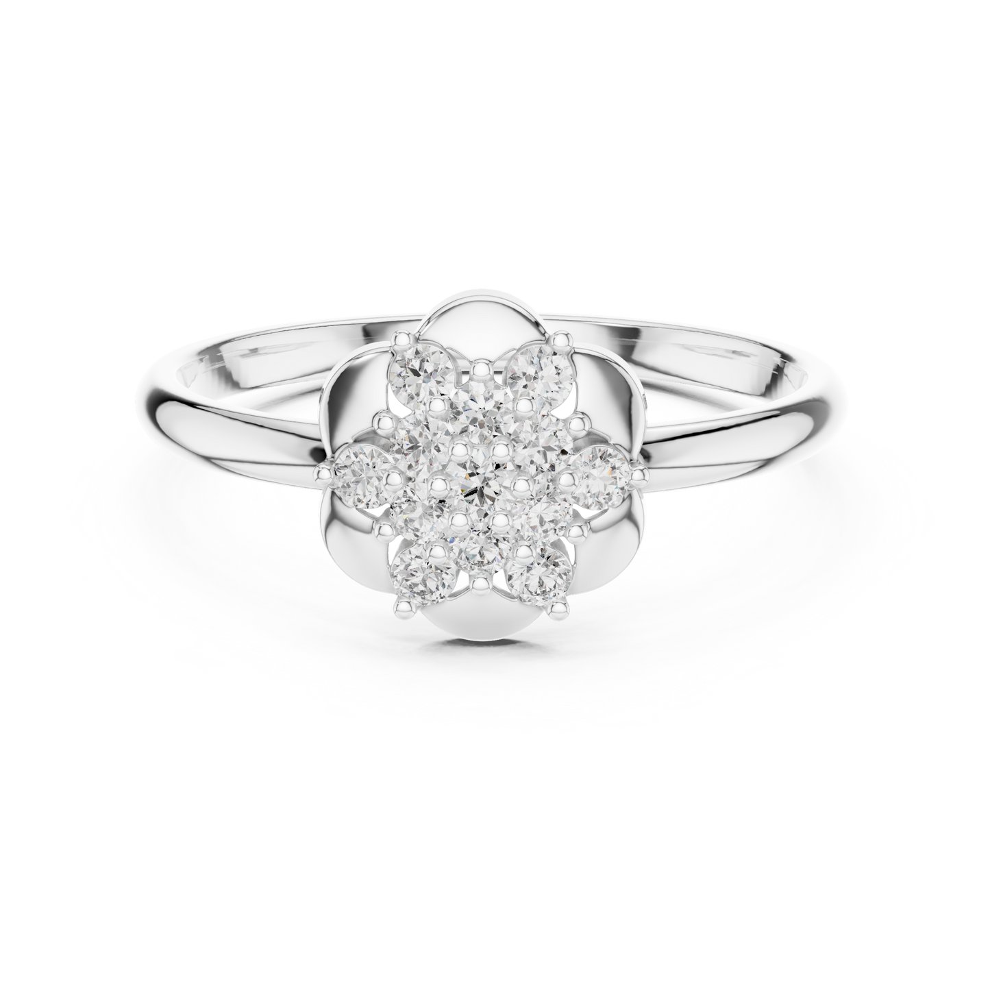 Statement Floral Diamond Ring | High End Silver Gold Plated Jewelry | Designed For Royal Look
