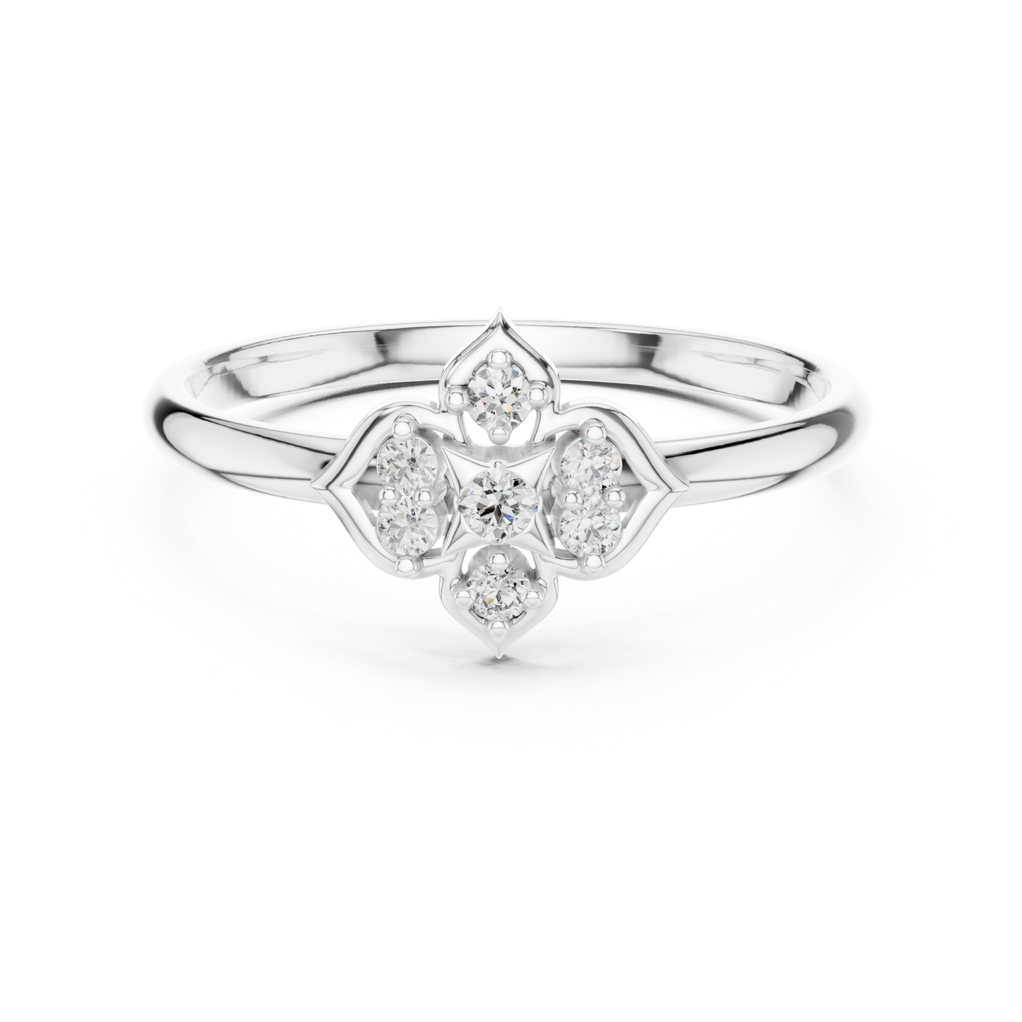 Subtle sparkle bold elegance - Diamond floral Silver Rose Plated  beauty - Crafted for modern love stories