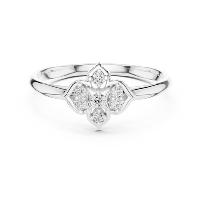 Subtle sparkle bold elegance - Diamond floral Silver Rose Plated  beauty - Crafted for modern love stories