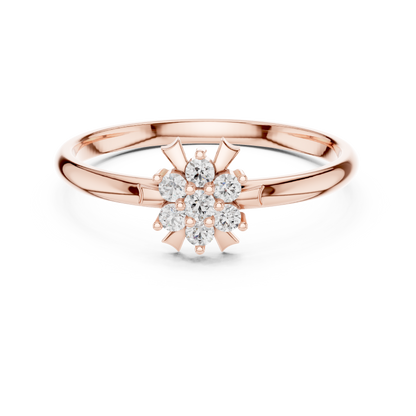 Elysian Cluster Diamond Ring | Rare Silver Gold Plated Sculpture | Elite Bridal Promise Jewelry