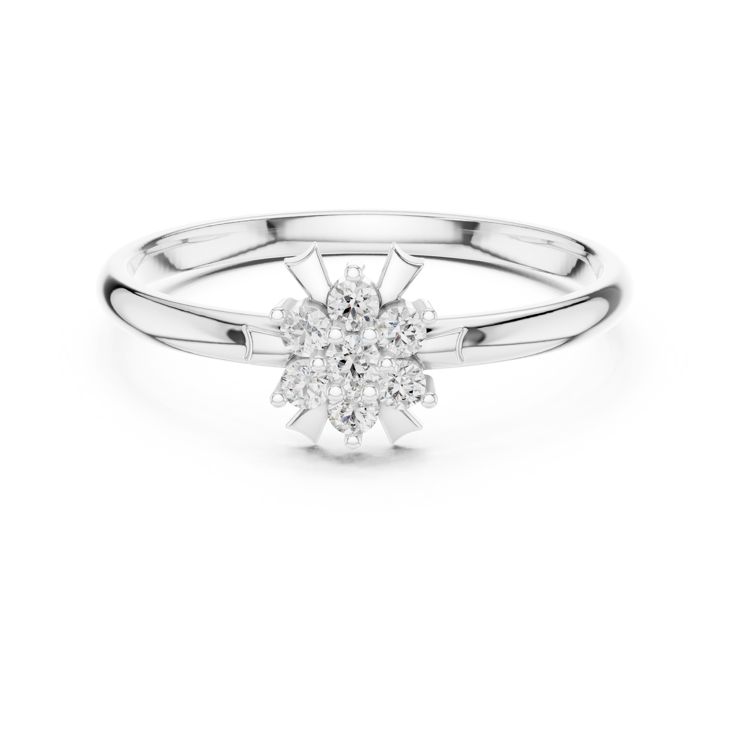 Elysian Cluster Diamond Ring | Rare Silver Gold Plated Sculpture | Elite Bridal Promise Jewelry