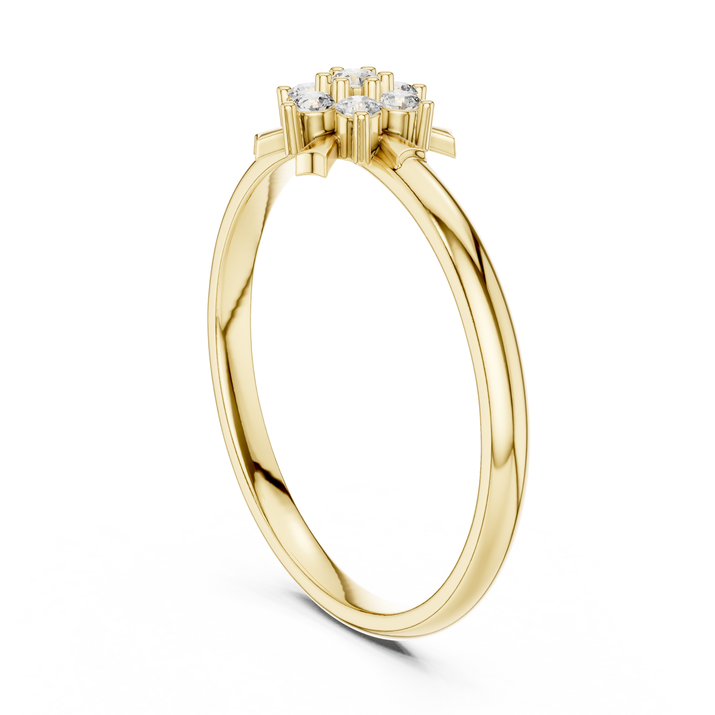 Elysian Cluster Diamond Ring | Rare Silver Gold Plated Sculpture | Elite Bridal Promise Jewelry
