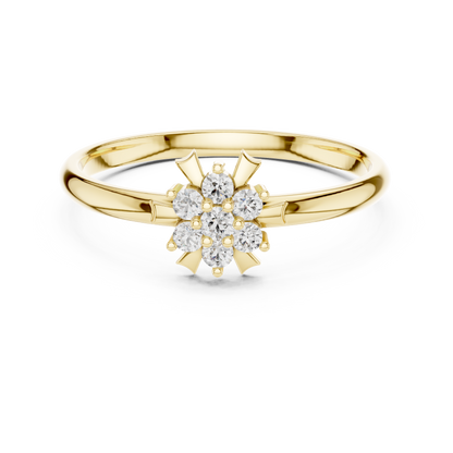 Elysian Cluster Diamond Ring | Rare Silver Gold Plated Sculpture | Elite Bridal Promise Jewelry