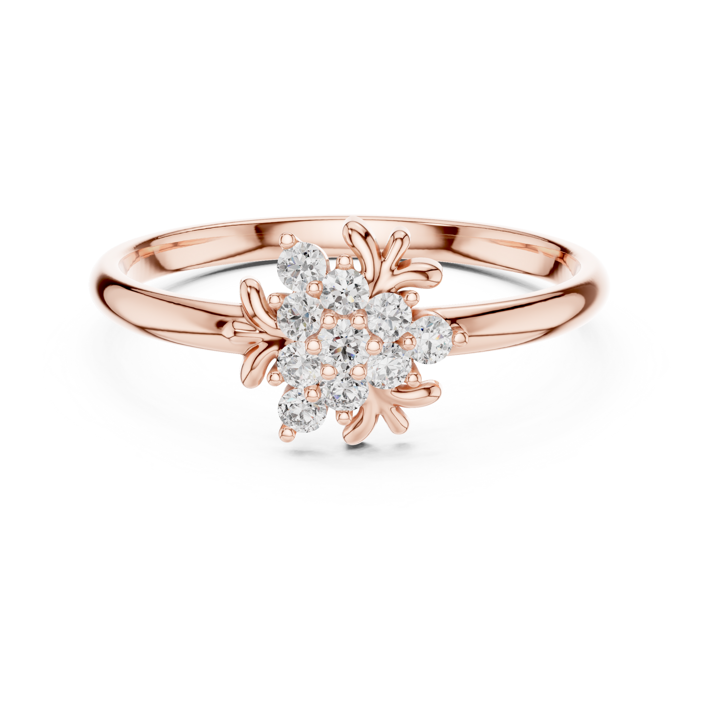 Signature Blossom Diamond Ring | Delicate Floral Cluster Setting | Premium Gold Anniversary Jewelry Gift