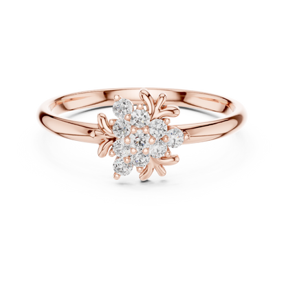 Signature Blossom Diamond Ring | Delicate Floral Cluster Setting | Premium Gold Anniversary Jewelry Gift