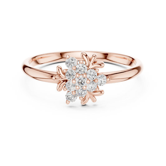 Signature Blossom Diamond Ring | Delicate Floral Cluster Setting | Premium Gold Anniversary Jewelry Gift