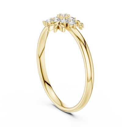 Signature Blossom Diamond Ring | Delicate Floral Cluster Setting | Premium Gold Anniversary Jewelry Gift
