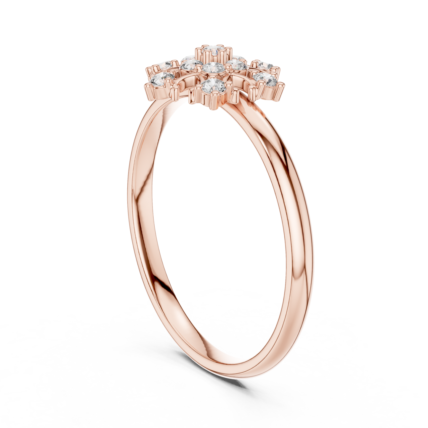 Celestial Diamond Bloom | Eternal Luxury Statement | Handcrafted Silver Floral Engagement Ring